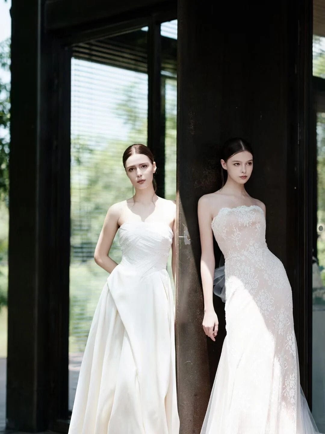 Affordable Custom Made Slim A-line Lace Wedding Dress