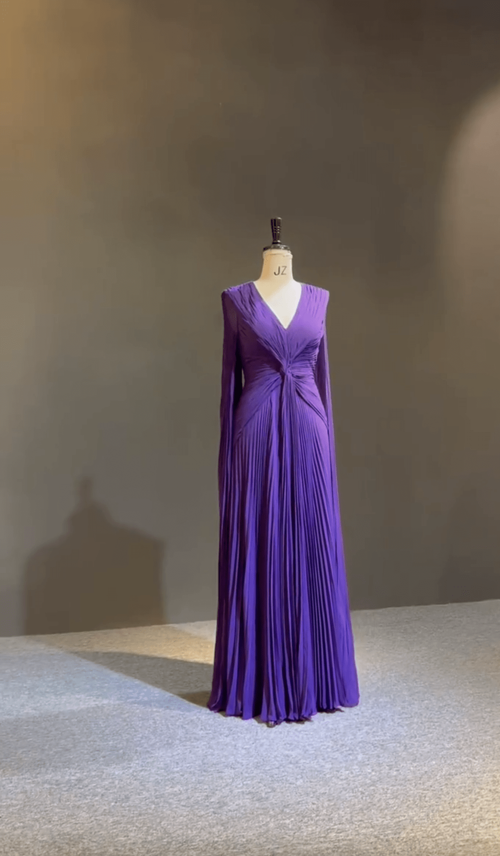 Custom Purple Cape Sleeve Mother of Bride Dress