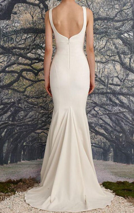 Custom Chic Minimalist Silk Bridal Gown